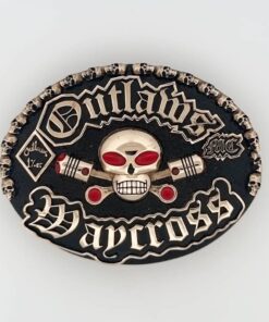 Large Brass Oval Outlaws Waycross Buckle