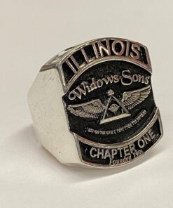 Alternative view of Mens Sterling Widows Sons Illinois Chapter One Ring