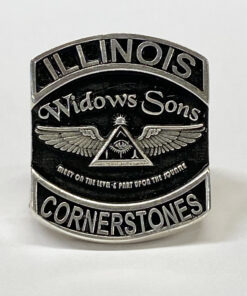 Sterling Widows Sons Ring with Widows Sons Top Rocker and Cornerstones Bottom Rocker