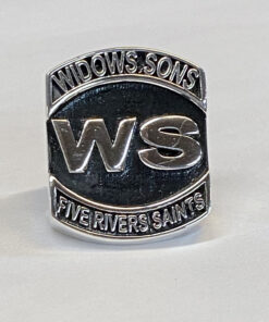 Sterling Widows Sons Five Rivers Chapter Ring with Large WS in Center