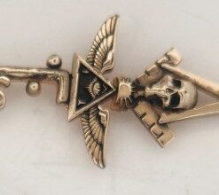 Brass Widows sons Pin 50-26.5mm Wings, Square and Compass and Square and Compass