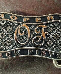 Alternative view of Property of Black Pistons Brass Buckle w Roses