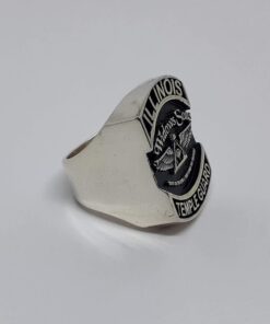 Alternative view of Mens Sterling Widows Sons Illinois Temple Guard Ring